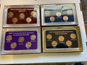 50 STATES COMMEMORATIVE QUARTERS EDITION - 4 COIN BOXED SETS FROM 2007, 5 STATES - Picture 1 of 4