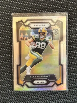 2023 Panini Prizm Luke Musgrave Silver Prizm Rookie RC #337 Green Bay Packers - Image 1 of 2