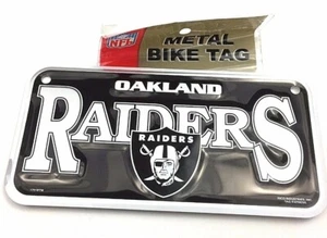 NFL Oakland Raiders Bike Tag-Aluminum 6" X 3"-Free Shipping - Picture 1 of 2