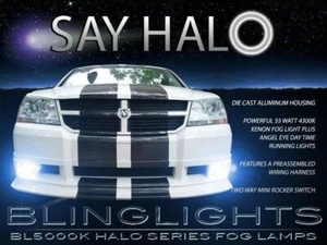 LED Halo Angel Eye Fog Lamps Driving Light Kit for 2008-2010 Dodge Avenger - Foto 1 di 8