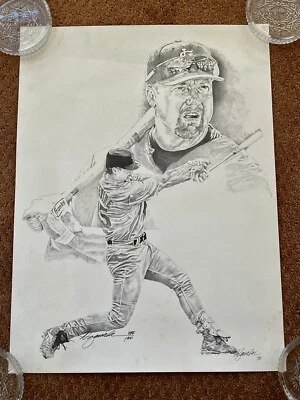 "Obra de arte Mark McGwire impresión en blanco y negro 1998 13-1/2"" X 18""" Foto 1 de 3