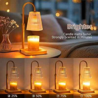 Candle Warmer Lamp with Timer and 2 Bulbs - Adjustable Height Wax Melt Electric - Image 1 of 4