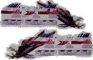 PAIR Attack Eagle american Flag on Wings 4X4 Off Road Decals / Stickers - Picture 1 of 2
