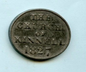 KINNELL ANGUS KIRCHE SCHOTTISCHE KOMMUNIONSMARKE 1827 - Bild 1 von 2