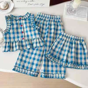 Children's Sets Top + Wide Leg Pants + Shorts 3 Pcs Sets Kids Clothes for Girls - Picture 1 of 27