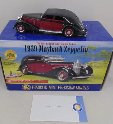 Franklin Mint 1939 Maybach Zeppelin Limited Edition 1/24 Diecast Red/Black Car - Image 1 of 4