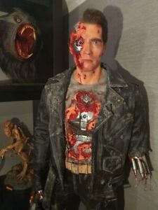 Lifesize Terminator T-800 Statue Silicone no Queen Studios Bust Sideshow