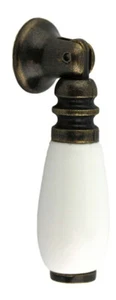 (12 Pack) 2-5/8" Teardrop Pendant Drop Pull White Ceramic & Antique Brass - Picture 1 of 1