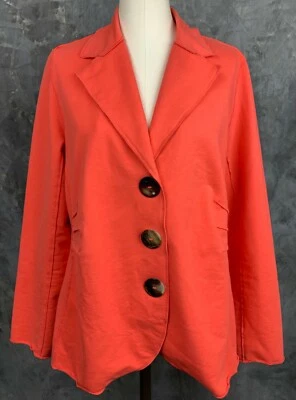 Chaqueta Suéter Buda Neón Naranja Brillante Mezcla Algodón 3 Botones Talla L (10816) Foto 1 de 4