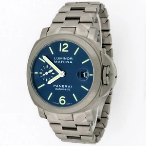 Panerai Luminor Marina Automatic Titanium Blue Dial PAM00283 40mm Watch B&P - Picture 1 of 9