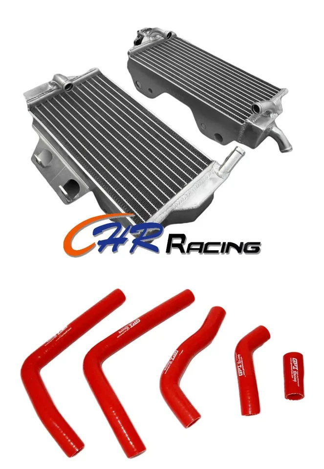 ALUMINUM RADIATOR& RED HOSE KIT FOR 2005 2006 2007 HONDA CR125 CR 125 R CR125R Foto 1 de 4