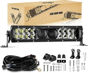 AUXBEAM 12" pulgadas 100W 12000LM Barra de Luz LED Trabajo Offroad Lámpara de Conducción Lente 5D PRO - Imagen 1 de 7