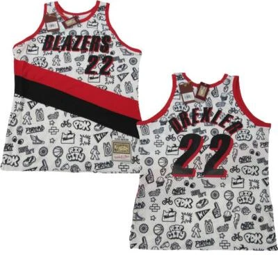 Clyde Drexler #22 Trail Blazers Mens Mitchell & Ness Swingman Doodle Jersey $155 - Image 1 of 4