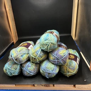 NUOVO Lion Brand Tweed Stripes filato Lakeside 210 lotto di 8 matassine - Foto 1 di 6