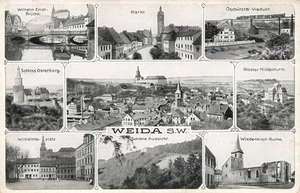 AK Weida Stadtansicht Osterburg Kloster Thüringen 1935 gelaufen Postkarte - Bild 1 von 2