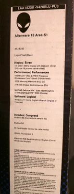 Alienware 18 Area-51 Ultra 9 275HX AI RTX 5080 32GB 2TB Open Box - Image 1 of 4