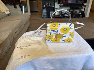 Kate spade Katy Sunshine Floral Textured Leather Top-handle Shoulder Bag MINT - Picture 1 of 24