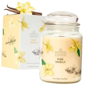 Large Candle with Wood Wick - Beautiful Jar Candle - Presentation Gift Vanilla - Picture 1 of 7