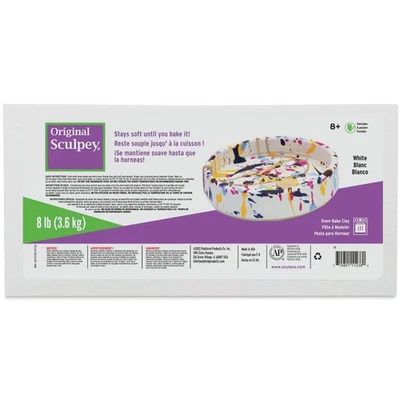 Fun Express Original Branco, Não Tóxico, Argila Polimérica, Argila para Assar Forno, 8 libras... - Imagem 1 de 4