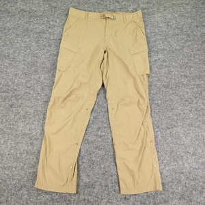 REI Co-op Pants Mens 36x32 Khaki Relaxed Fit Cargo Hiking Outdoor Sahara Roll Up - Picture 1 of 15