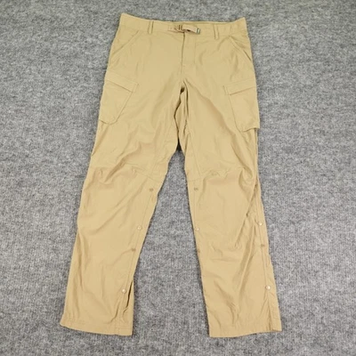 REI Co-op Pants Mens 36x32 Khaki Relaxed Fit Cargo Hiking Outdoor Sahara Roll Up - Image 1 of 4