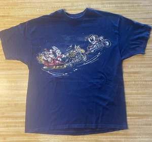 Vintage Harley Davidson Looney Tunes Weihnachtsshirt XXL dunkelblau - Bild 1 von 5