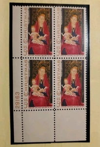US SC# 1336 Madonna & Child Plate Block MNH with Disturbed Gum 1967 - Picture 1 of 2