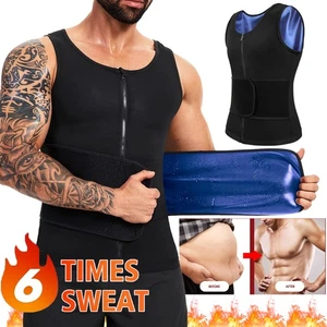Men's Sweat Sauna Shaper Slimming Sports Vest Tank Top for Weight Loss Shapewear - Picture 1 of 35