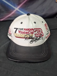 Dale Earnhardt #3 White Leather Hat Nascar Winston Cup Vtg 90s 7 Time Champion - Picture 1 of 6