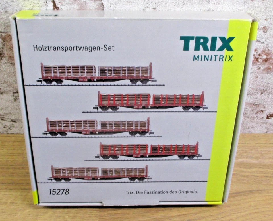 Minitrix 15278 Trix 15278 Holztransportwagen Set Güterwagen - Bild 1 von 4