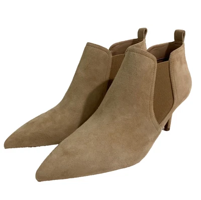 NEW COLE HAAN Grand Suede Leather Ankle Bootie Sz 9M Beige - Image 1 of 4