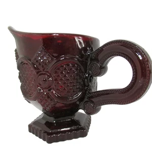 Crema de vidrio rojo rubí arándano Avon Cape Cod decoración de granja vintage - Imagen 1 de 9