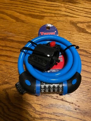 Tonyon Bicycle 5 Number Combination Cable Lock Blue 12x1200mm TY566 - Image 1 of 2