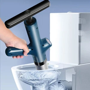 High Pressure Swift Toilet Plunger Air Drain Blaster Home Toilet Clog Remover { - Picture 1 of 16