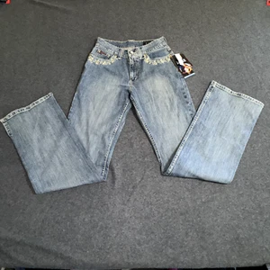 Lawman Western B Lo Jackie Blue Denim Jeans Womens Sz 3 Embroidered NWT Cowgirl - Picture 1 of 15