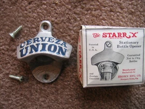 cerveza UNION beer VINTAGE Bottle Opener Starr X NOS man cave - Picture 1 of 1