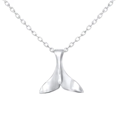 Collana con CODA DI BALENA Argento a catena Acciaio Mare sirena pesce Uomo Donna - Immagine 1 di 4