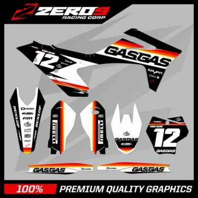 CUSTOM MX GRAPHICS KIT: GASGAS MOTOCROSS DECALS MC EC 2021 - 2022 ERA BLK - Image 1 of 4