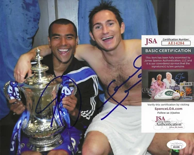 Foto 8x10 firmada por Frank Lampard + Ashley Cole con certificado de autenticidad JSA #AE14284 Chelsea F.C. Foto 1 de 2