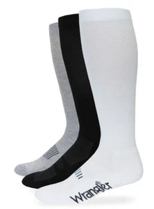 Wrangler Mens Moisture Wicking Western Boot Socks, White, Black or Grey, 12 pair - Picture 1 of 1