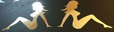 NEW CHROME NUDE NAKED LADY TRUCKER GIRL MUDFLAP DECAL STICKER NAMEPLATE EMBLEM 