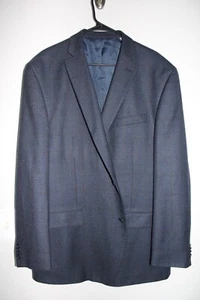 NAVY-BLUE PLAID MICHAEL KORS 100% AMERICAN WOOL SPORT COAT sz 48L suit jacket - Picture 1 of 5