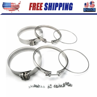 Filter Clamp & Gasket Kit Detroit Engines A680950202 A6809950302 A6804910480 - Image 1 of 4