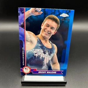 2024 Topps Chrome USA Olympics #77 Brody Malone Blue Refractor /150 Gymnastics - Picture 1 of 2