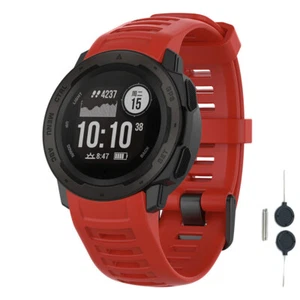 Silicone Rubber Watch Strap Band With Tool for Garmin instinct - Picture 1 of 9