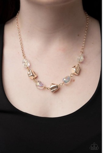 VETEMENTS Collana oro rosa paparazzi Inspirational Iridescence nuova con etichette