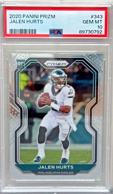 2020 Panini Prizm Jalen Hurts Rookie PSA 10 - Image 1 of 2