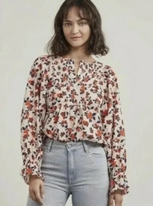 Elizabeth and James Floral Cotton Peasant Top Feminine Boho Cottagecore Size XL - Picture 1 of 9