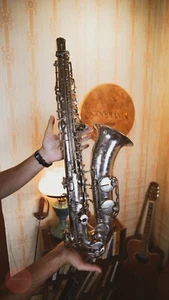 Vintage Saxophon Original UdSSR sowjetisches Messing Musikblasinstrument - Bild 1 von 7