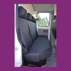 Fundas de asiento trasero cuádruple negras impermeables a medida para Mercedes-Benz Sprinter 2006-2018 - Imagen 1 de 2
